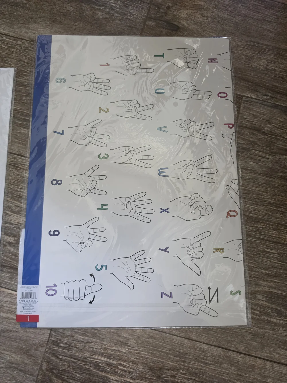 American Sign Language Poster & Inspirational Be Kind Wall Decals- Green/Blue